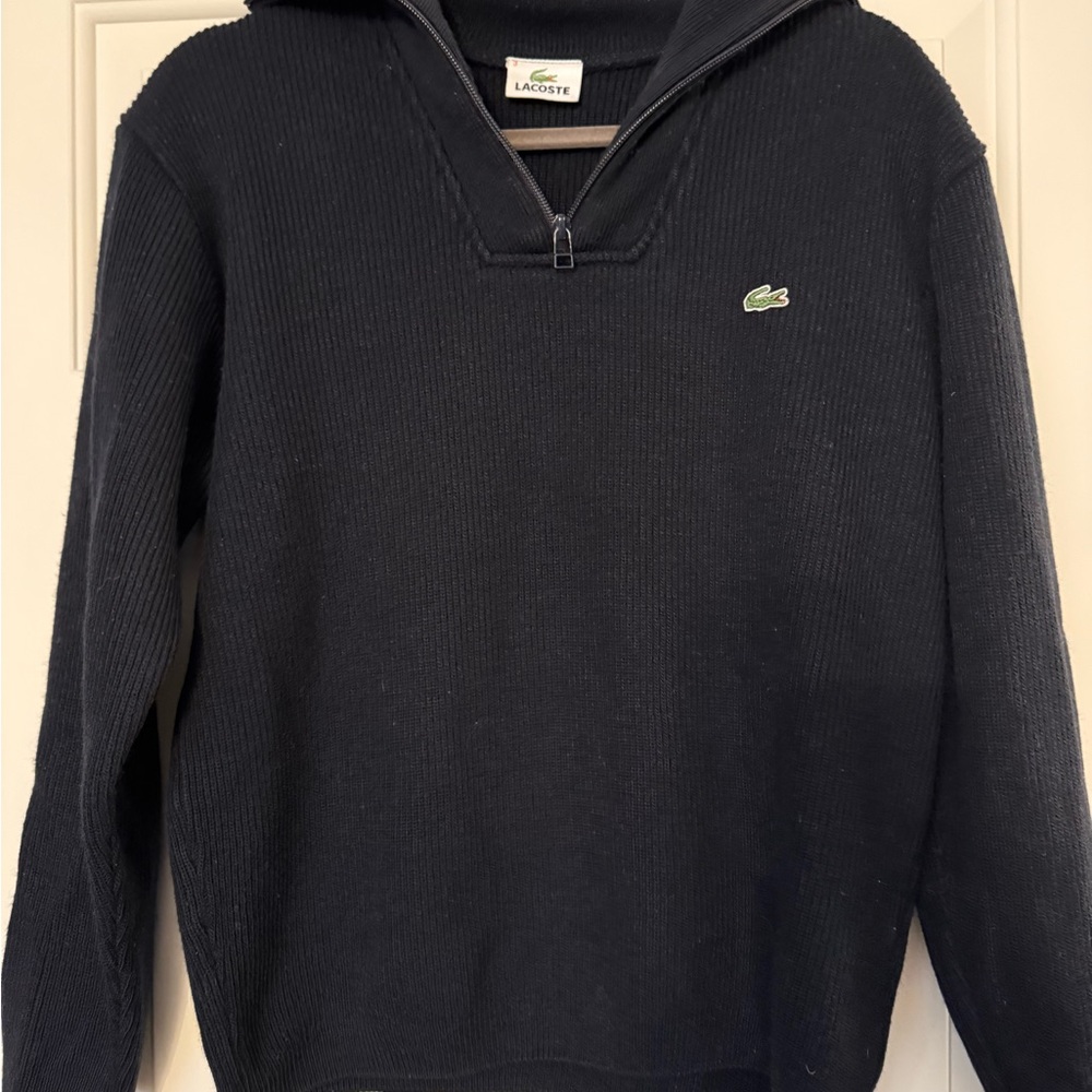Lacoste Men's Dark Blue Zip-Up Sweater